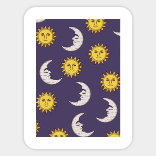 Moon and Sun pattern Sticker